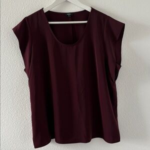 Express Burgundy Maroon flutter sleeve Blouse